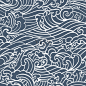 Pattern Seamless Ocean Waves hand draw