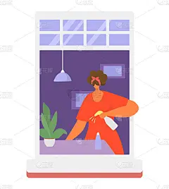 邻居人们在窗口矢量插画，卡通人物活跃的男女或夫妇居住在邻居的家公寓设置
