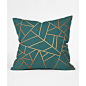 DENY Designs Elisabeth Fredriksson Copper & Teal Throw Pillow