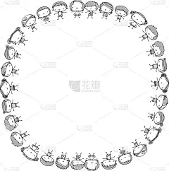 矢量卡通儿童儿童设置边框背景框卡