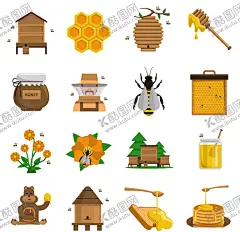 蜜蜂 【酷图网】蜜蜂,蜂蜜,昆虫,手绘,插画,Ai矢量,图片素材