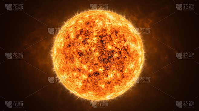 逼真的太阳或明星特写3D渲染插图。
