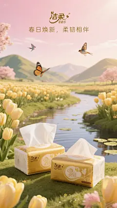 ✨商单设计练习 | 洁柔纸巾品牌海报 - 小红书