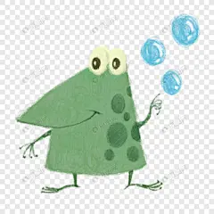 小青蛙ins网红风格手绘儿童插画动物可爱元素