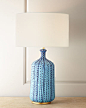 Culloden Pebbled Aquamarine Table Lamp