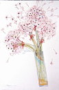 Gary Bukovnik水彩画，作者1947年出生于美国俄亥俄州克里夫兰,1967年毕业于克里夫兰艺术学院,后一直在旧金山生活和创作超过30年.他的艺术传达了一种里程碑式的高品质,主要使用水彩，单版画和石版画作为媒介，用功能强大的着色液融合他敏锐的感官，精妙绝伦的调色技术创造出生动,惊艳脱俗,令人赏心悦目的花卉和其它植物形象,准确再现了这些植物的大自然原始本色,永恒的美丽和沁人心脾,芳香扑面,婀娜多姿的原有生命力,在画纸上给予了这些美丽的植物花卉惊鸿再现和绚丽绽放。