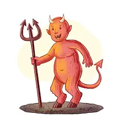手绘恶魔卡通插画矢量图设计素材