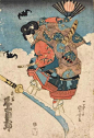 ②日本浮世绘歌川国芳（うたがわ くによし，1798年－1861年）。 ​​​​