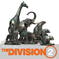 The Division 2 - Statues, Lars Sowig : A couple of stylized props I came up with for the Division 2. The statues seen in the first 3 pictures have all been used to populate the National Zoo in the Episode 1 expansion. The statues in the 4th picture has be