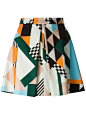 MSGM printed A-line skirt