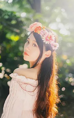 甜美女生户外唯美写真手机桌面图片-55壁纸网