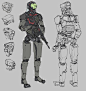 MANTIS - mech for a cyberpunk, retro-futuristic shooter, Will JinHo Bik : character concept I did for a game