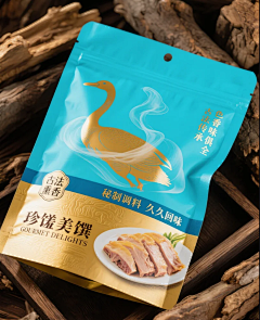 薯条喵猫采集到湖熟盐水鸭原装包装设计