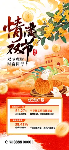 投资理财中秋国庆节日活动促销海报