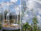 The Invisible Garden House / Simon Hjermind Jensen - 三个温室的高度分别为2.4 m, 2.7 m 和 3.2 m，高度分别为1.8 m, 2.4 m 和3.3 m，外壳
材料是聚碳酸酯，其在电脑中分片设计好尺寸，然后经过剪裁缝纫拉伸固定组装便
可大功告成。这系列花园有合适的尺寸，能分开也能聚合，适应北温带的多种空间，
公共，半公共，私人环境都适合。除掉木地板外的成本仅含税18.900欧元，包括所有
材料和装配件。具有普适性的可亲项目