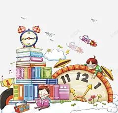 创意看书学习的儿童插画 免费下载 页面网页 平面电商 创意素材