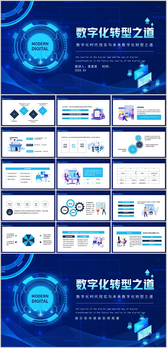 数字化转型之道科技风PPT