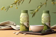 茶叶素材茶叶罐装包装样机模型