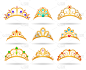 黄金,冠状头饰,公主,钻石,分离着色,白色,王冠,闪亮的,高雅