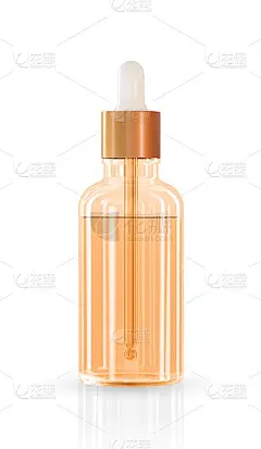 逼真的化妆品容器不同颜色的玻璃配合胶原蛋白溶液广告背景随时可用，豪华护肤霜。美容产品广告设计。透明的