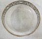 CUT GLASS BOWL W/FINE SILVER OVERLAY RIM W/SWANS, URNS & WREATHS; 7 7/8 IN DIA, 3 IN H