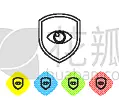 分离着色,灰色,白色,盾,动物眼睛,线图标,商务,安全,计算机,直的