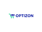 Optizon optician optical kreatank store creative logo design glasses shopping cart shop e-commerce