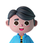 卡通3D立体可爱人物男生职业头像Q版插画模型免抠高清psd设计素材-淘宝网