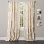 Lush Decor Avon Curtain Panel (95 Inches - Ivory)