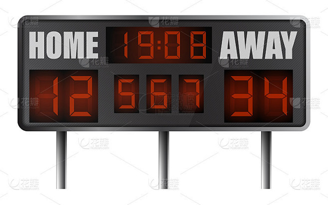 realistic electronic sports scoreboard. Score on b