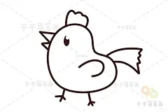 公鸡简笔画 轻松学会_陆地动物 : 谜面：头戴红冠子，身穿五彩衣。不爱唱歌曲，就爱吊嗓子。你们猜出来了吗？没错，就是公鸡了，今天小编给大家带来了公鸡简笔画，喜欢的一起来画画吧！