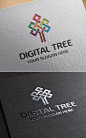 Digital Tree Logo Template #branding #customlogodesign #logotemplate #logodesign #logos #logotypes