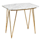 Worlds away - Worlds Away Suzy Gold Leaf and White Marble Side Table - Like an egret majestically pondering existence, this white marble side table stands on thin gold-leaf bird legs. Perfect for a card game, food prep or presentation or just alongside yo