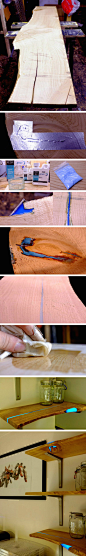 木板再设计，用荧光粉让木板上的缺陷成为亮点