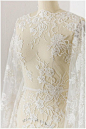 Romantic beaded bridal lace fabric Bridal dress fabric | Etsy