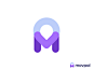 m + pin logo concept for moving house app application connection monogram branding identity mark wordmark symbol icon app brand transparency trustworthy houses friendly mate pal map location friend