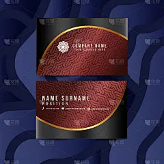 现代几何名片与几何图案和梯度颜色