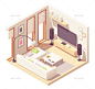 Vector Isometric Rooms Set #Isometric, #Vector, #Set, #Rooms