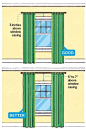 illustration fo how to hang curtains so ceilings look taller, foolproof staging tips from decorators: 