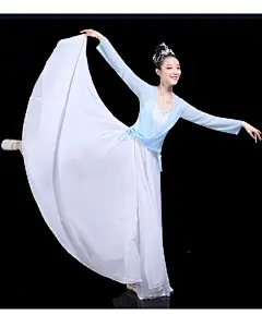 现代舞白色连衣裙2019新款成人飘逸大摆长裙演出服孙科同款舞蹈服-tmall.com天猫