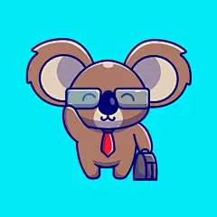 考拉上班族卡通插画矢量图设计素材