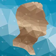 低聚脸剪影男子