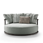 Round sofa / contemporary / fabric / leather MOOD : ICARO FLEXFORM