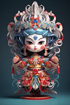 京剧人物戏曲脸谱人物模型