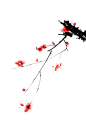古风唯美水墨梅花 PNG透明免扣图片兰花腊梅点缀元素 PS设计素材