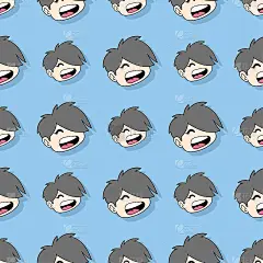 笑帅哥无缝重复花样。背景矢量图。