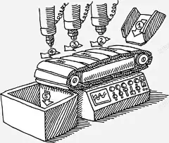 线描零件机械生产线 创意素材