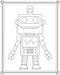 Cute robot suitable for children's coloring page vector illustration _儿童画_T2022111 #率叶插件，让花瓣网更好用_http://ly.jiuxihuan.net/?yqr=11156528#