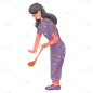 重阳节美食元素贴纸-打糕女人