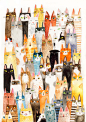 A3 print CATS CATS CATS by lukaluka on Etsy #小清新##壁纸#